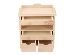 Armario En Miniatura Para Casa De Muñecas Con Cajones, Escala 1:12, De Madera Maciza, Para Decoración Y Bricolaje.