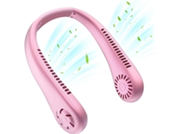 (rosa) Ventilador De Cuello Sin Aspas, Flujo De Aire Súper Fuerte, Funcionamiento Silencioso