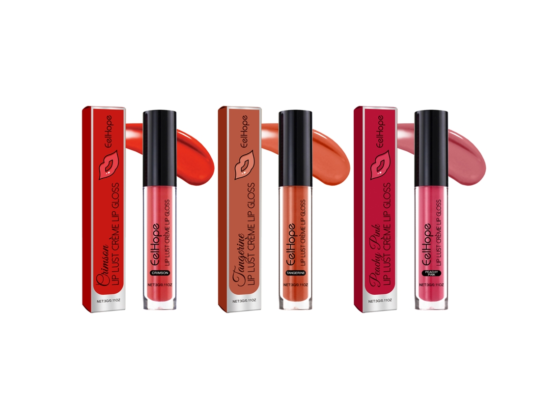 Brillo labial hidratante de larga duración, fácil aplicación, color rojo vibrante, 3 g