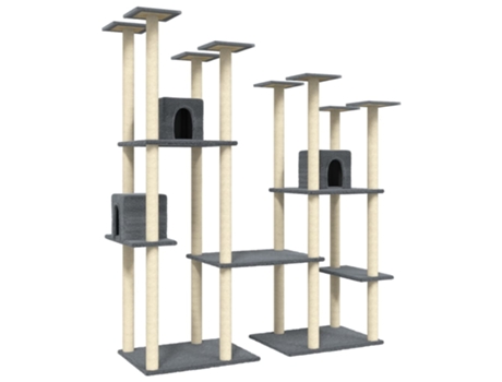 Rascador para Gatos con postes VIDAXL Sisal gris oscuro 174 cm