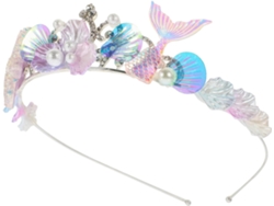 Diadema De Sirena Con Decoración De Conchas Marinas Y Diamantes De Imitación - Talla Única - Ideal Para Fiestas Infantiles, Cumpleaños Y Cosplay.