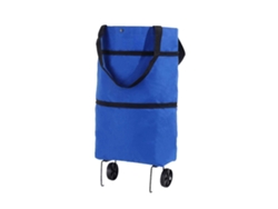 Carrito de compras portátil Huarll con ruedas, organizador de almacenamiento y doble bolsa. GOKOCO
