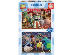Puzzle EDUCA 2x Puzzle 100 Toy Story 4 (Edad Mínima: 3 Años - 200 Piezas)
