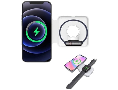 Cargador Sem Rápido Dobrável Duo Qi Pd Carregamento Mag para iPhone 12 Pro YIZHOOD Blanco
