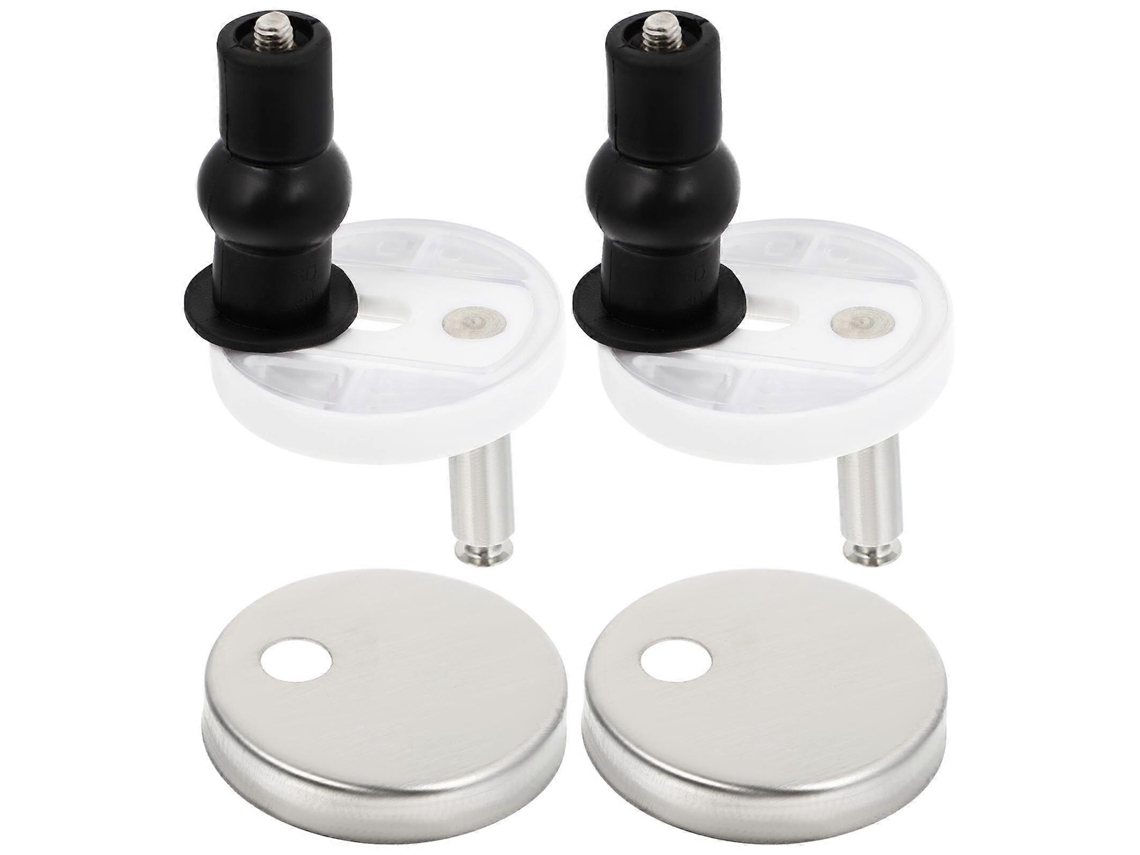 Bisagras De Asiento De Inodoro Con Tornillos Y Piezas De Fijación, Material Acero Inoxidable, Para Reparación Y Reemplazo 7,5x4,3cm Negro