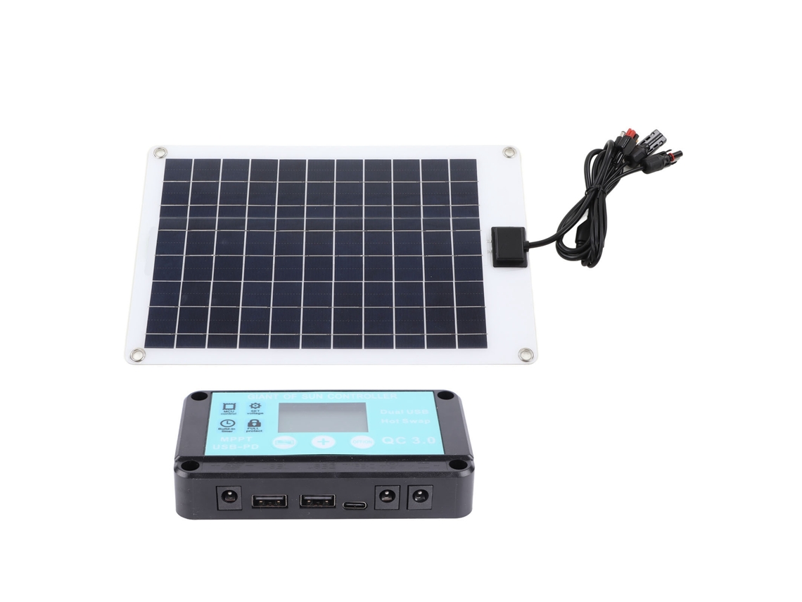 Cargador De Baterías Con Panel Solar De 50 W Y Controlador Mppt De 100 A Para Baterías De 12 V Y Equipos De Cc.