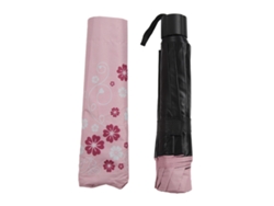 Paraguas plegable con 10 arcos, resistente a los rayos UV, resistente al viento, ideal para viajes, color rosa.