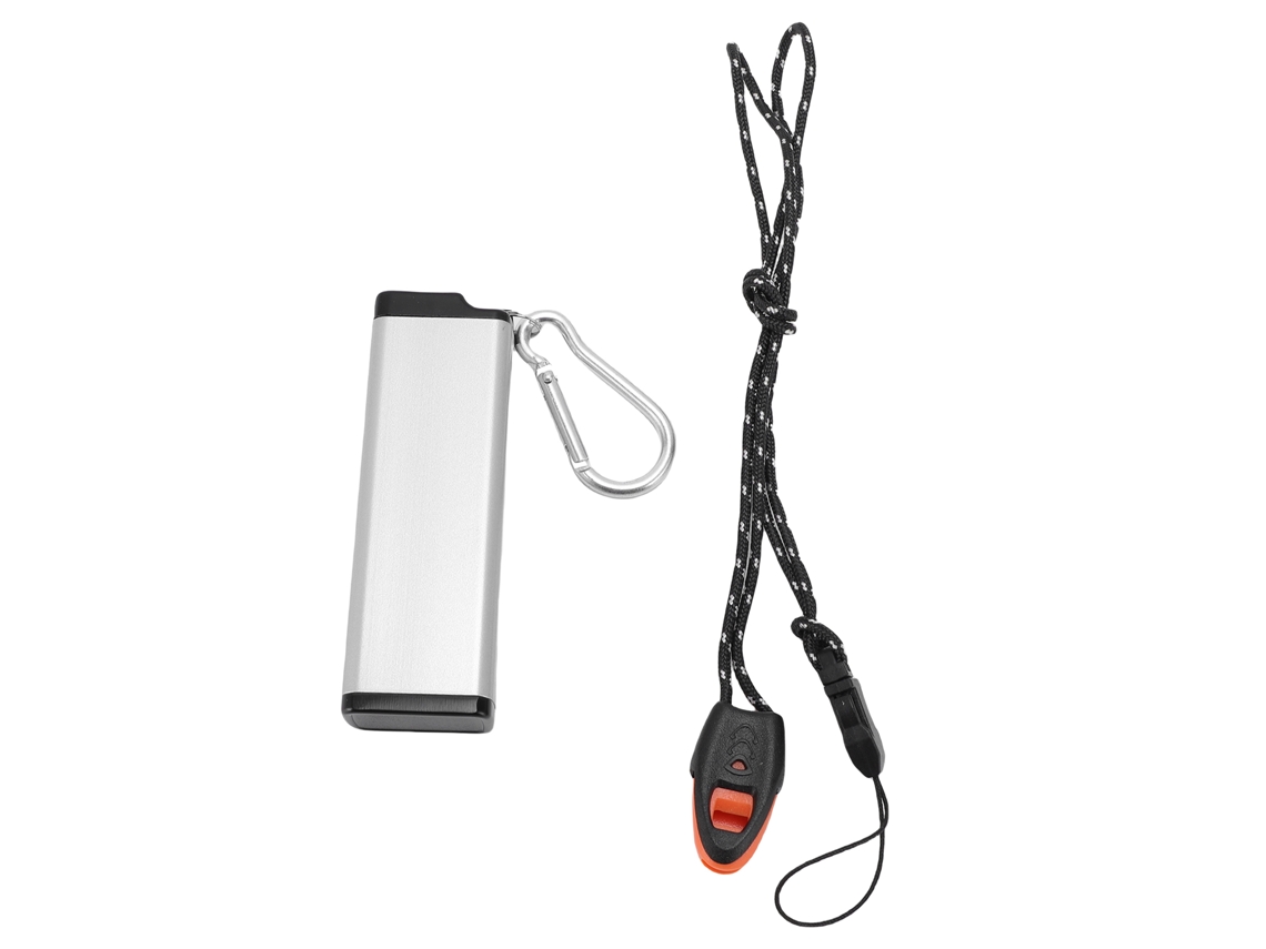 Tubo De Almacenamiento Metálico Airtight Aluminio Resistente Al Agua Llavero Para Camping Viaje Plata
