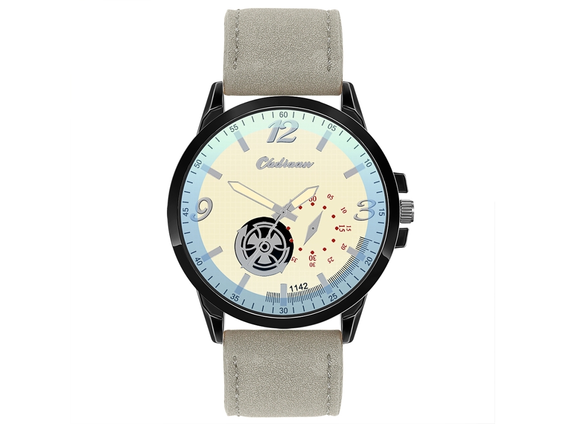 Reloj De Pulsera Sencillo E Informal De Piel Sintética Para Hombre, Color Gris Hematita.