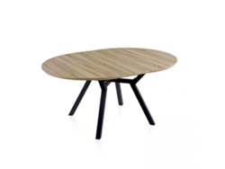 Mesa redonda extensible Aeris Negro - Roble 160 x 75 x 120 cm