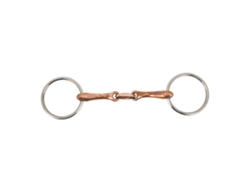 Bocado de caballo de acero inoxidable de 135 mm con anillo de cobre.
