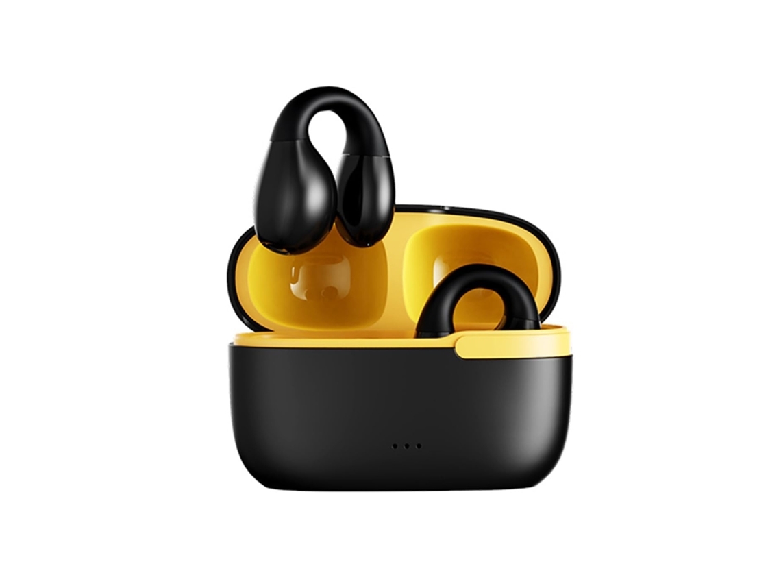 YEMAESRE Auriculares Bluetooth con clip para la oreja, auriculares de conducción ósea, color negro