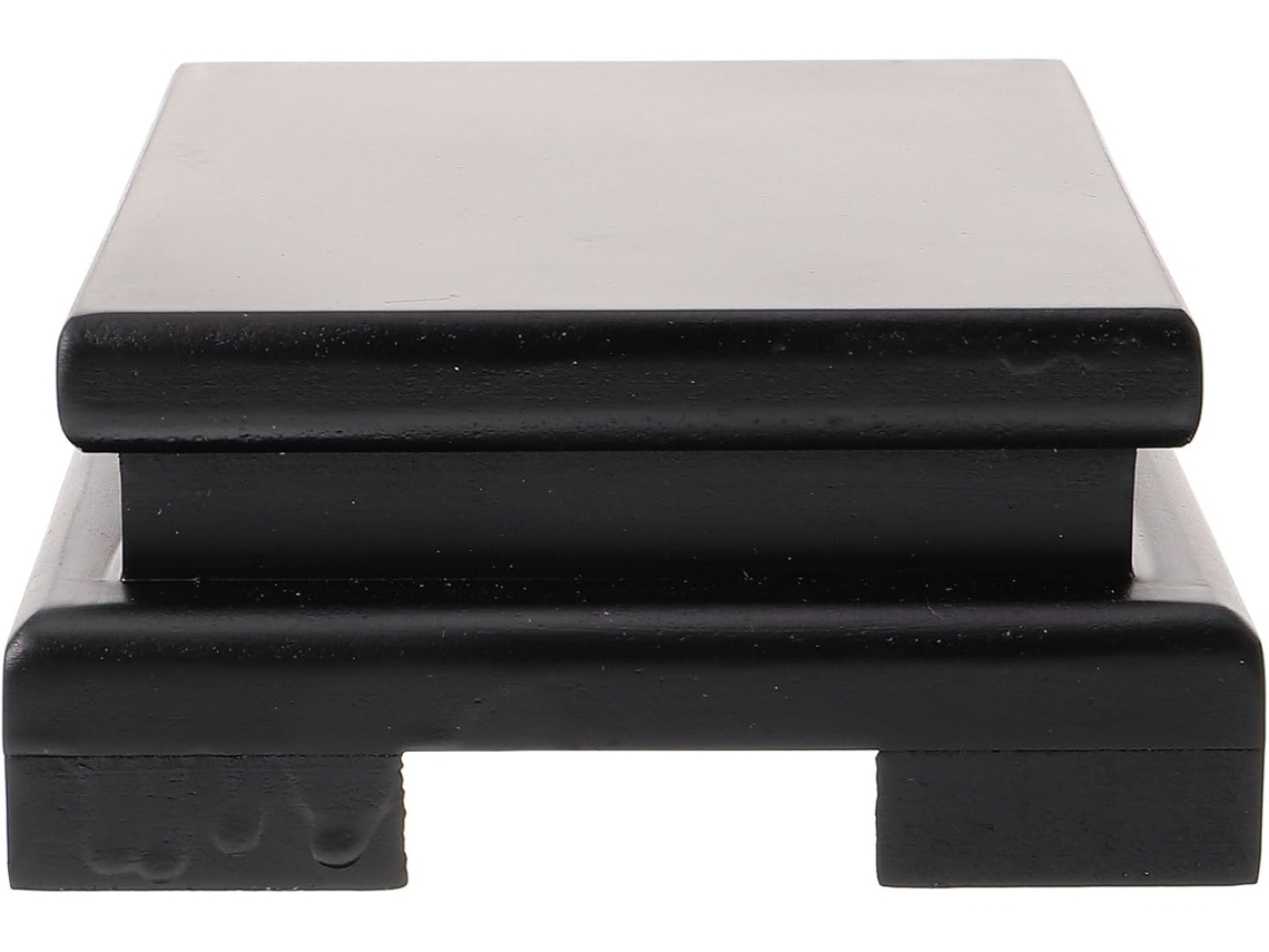 Soporte Exhibición Rectangular Diseño Práctico Elegante Portátil Madera Oscura Resistente Jarrones Macetas