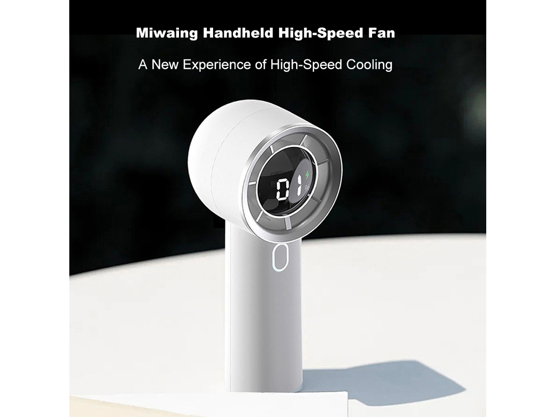 Ventilador Turbo Portátil De Mão Com 100 Velocidades Ajuste Contínuo Recarregável Usb Para Interior E Exterior