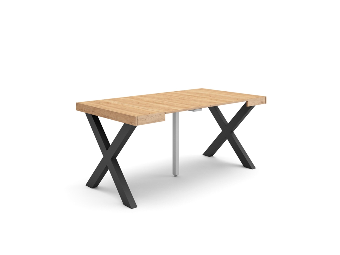 Mesa Consola extensible 160 Para 8 comensales Patas madera maciza Roble SKRAUT HOME