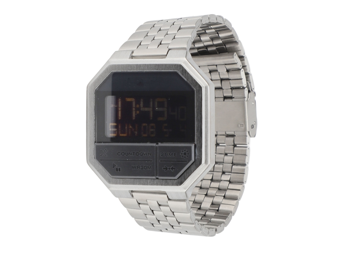 Reloj Electrónico Digital Para Hombre, Acero Inoxidable, Led, Multifuncional, Doble Huso Horario, Plateado.