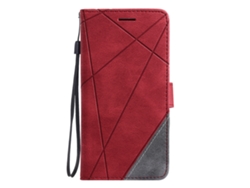 Capa De Couro Sintético Com Costura Que Imita A Pele, Compatível Com Oppo, Com Pvermelho - Oppo Reno 12 5g (internacional)