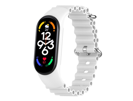 Correa de reloj inteligente para Xiaomi Mi Band 7/6/5/4/3 Correa de reloj transpirable de silicona marina de color sólido (blanco)