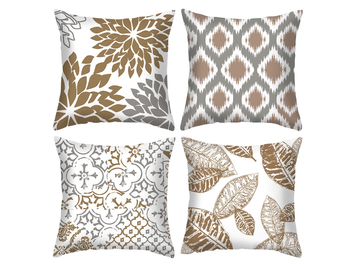Juego De 4 Fundas De Almohada Decorativas Estilo Espejo Fantasma