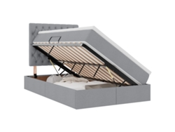 Syfax™ Cama Con Almacenamiento Y Colchón Gris Claro 120 X 200 Cm