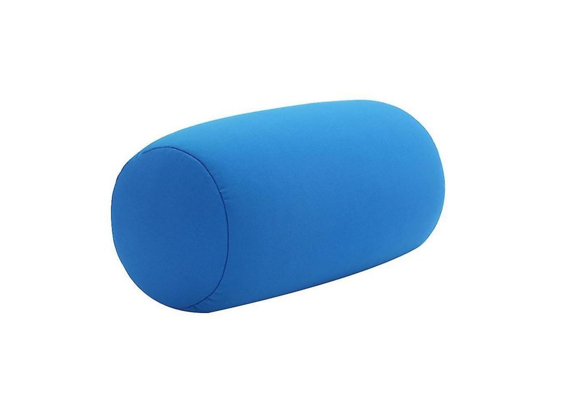 2026-almohada Cilíndrica De Partículas De Espuma De Color Sólido Suave Y Cómoda Lycra 100% 30x16cm Azul