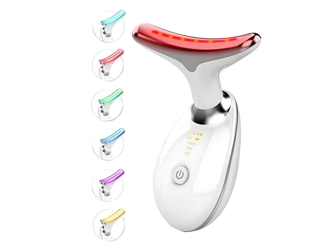 Massageador De Rosto E Pescoço Luz Vermelha Beleza Facial 7 Em 1 Cor Led Escultor Facial Pescoço Yizhood (branco)