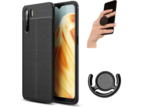 Carcasa, Soporte y Popsocket Oppo A91 Rugged Leather Negro