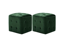 Mesitas de Noche 2 Pzs 30X30X30 Cm Terciopelo Verde