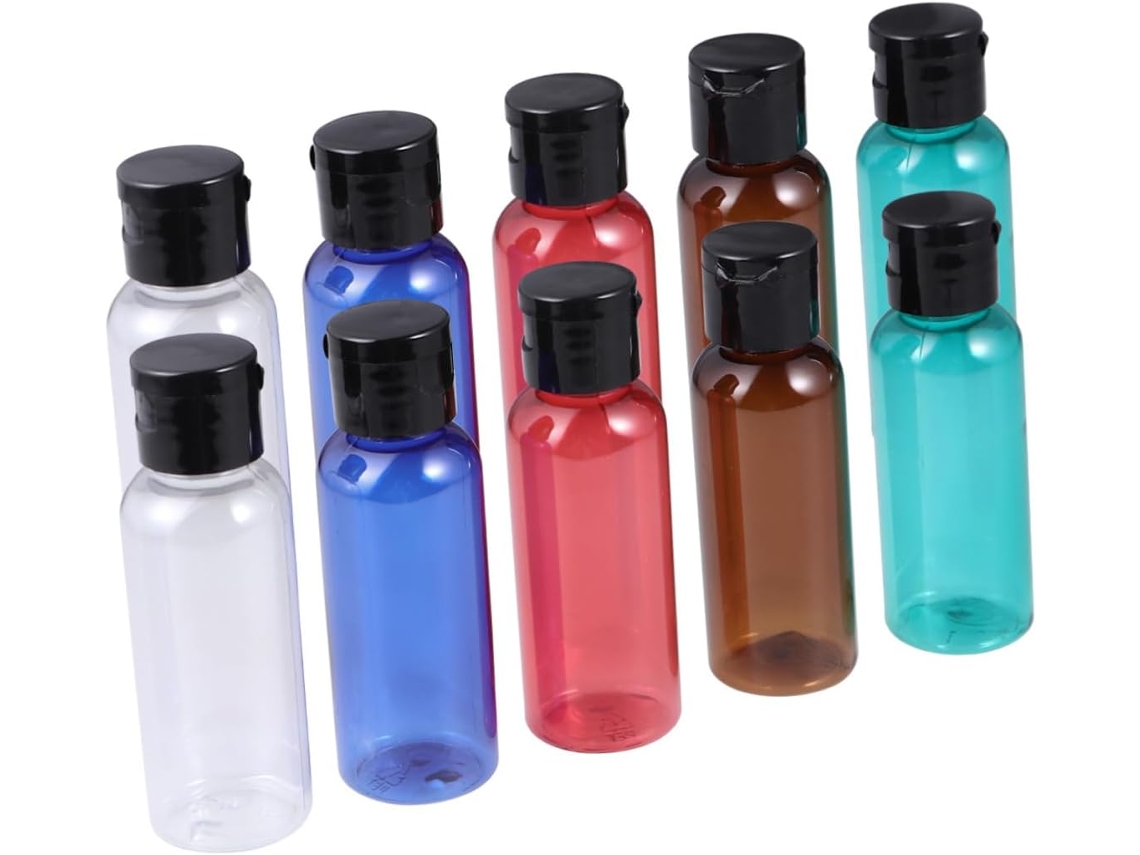 Paquete De 10 Botellas De Viaje De 50 Ml Con Tapa.