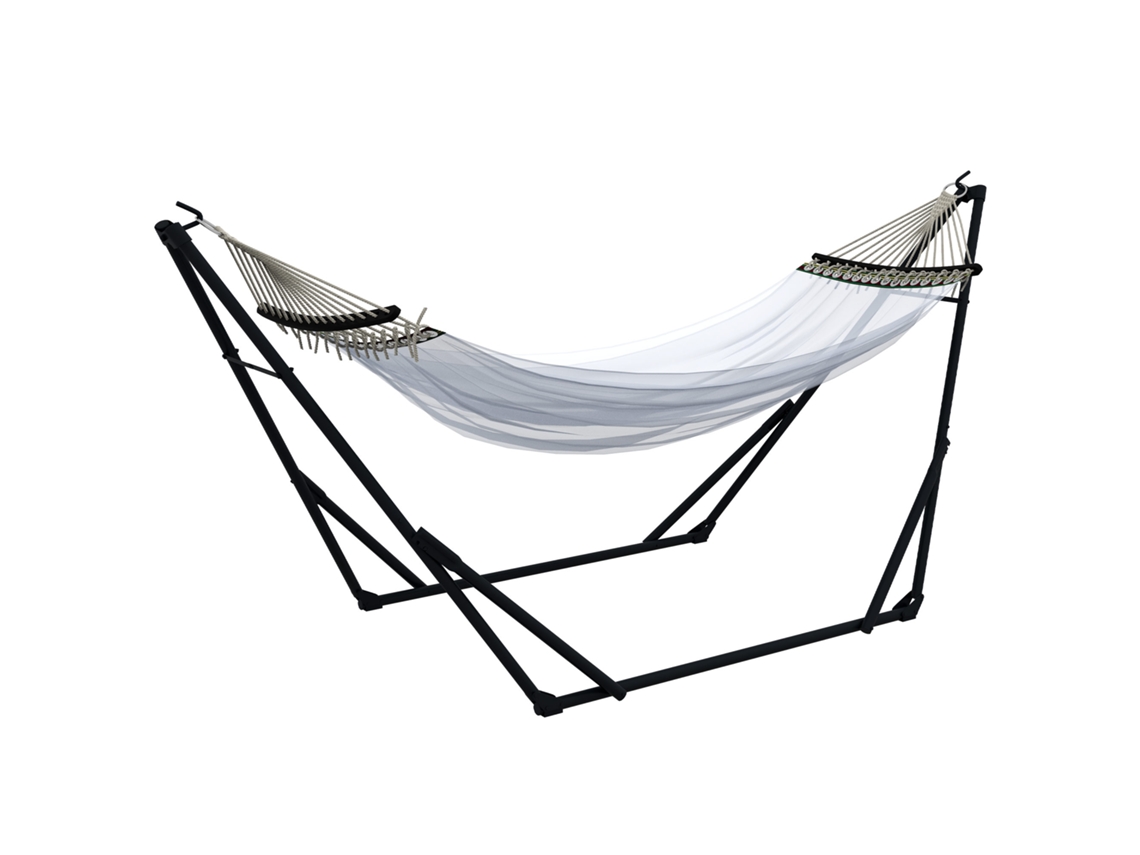 Soporte Red Colgante Acero 263x89x100cm Blanco Negro
