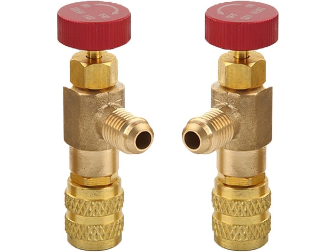 2 Adaptadores De Válvula De Seguridad Para Refrigerante Líquido R410a R22, Válvula De Control De Refrigerante Para Aire Acondicionado