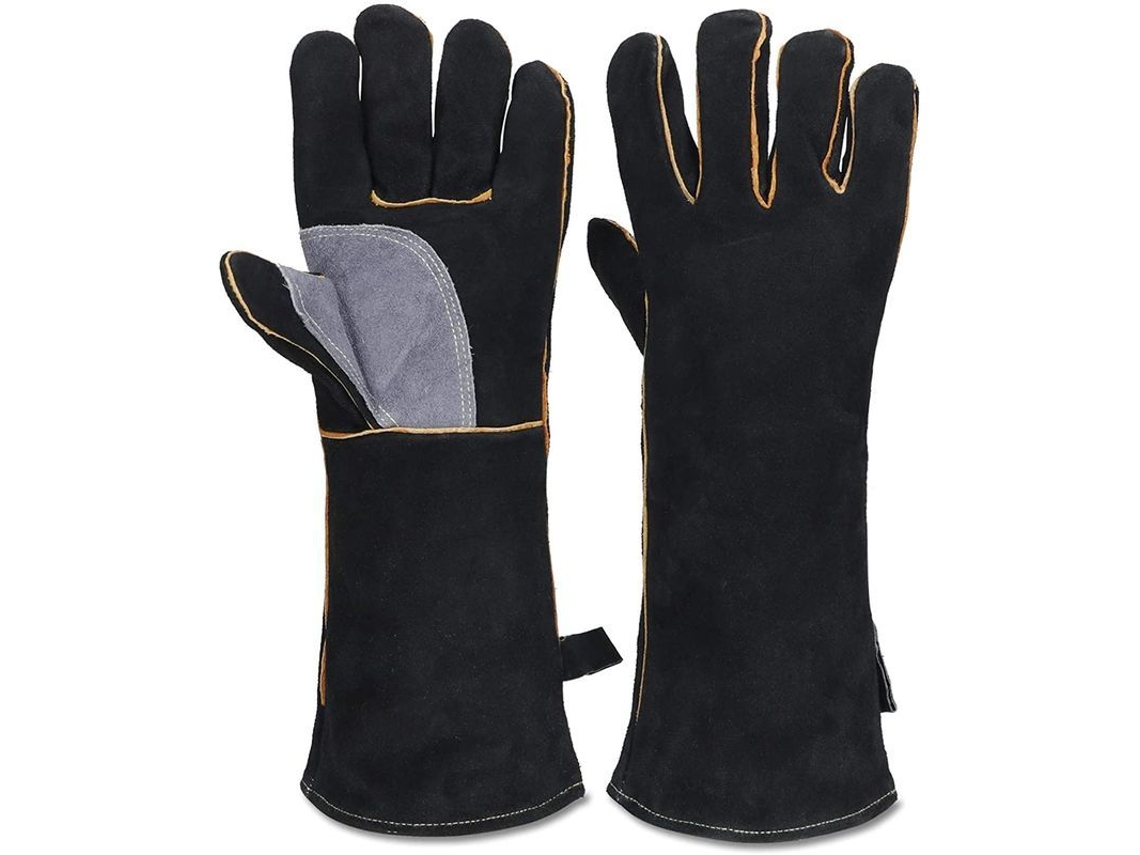 2026da-guantes Resistentes Al Calor De Cuero, Guantes De Soldadura Para Barbacoa, Horno Y Trabajos De Alta Temperatura