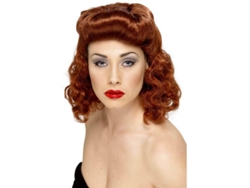 Peluca DISFRAZZES Caoba Con Rizos Sueltos Pin Up Años 40 (Talla: Talla Universal)