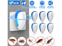 Repelente Ultrassônico de Insetos 6 Peças, Anti mosquitos e Ratos, Elétrico para Casa, Quarto, Garagem e Escritório STELASPLEN