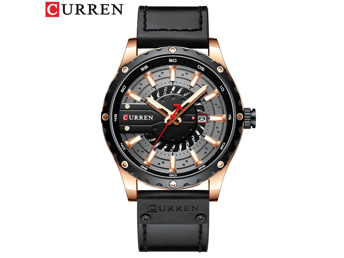 (Estilo 4) Reloj de hombre resistente al agua con calendario, sencillo reloj de negocios de cuero.