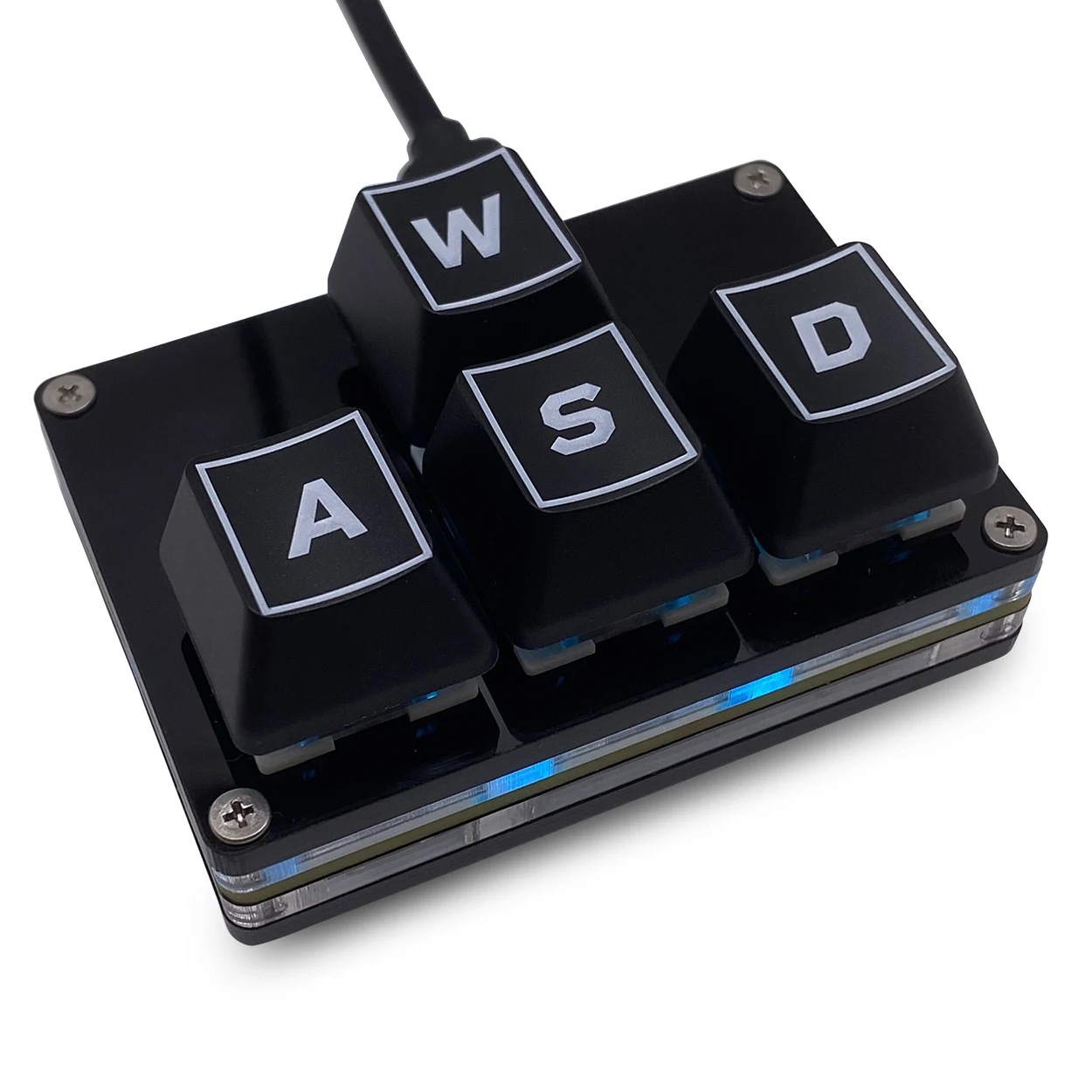 (wasd Negro) Mini Teclado De 4 Teclas Con Teclas De Acceso Directo, Programable.