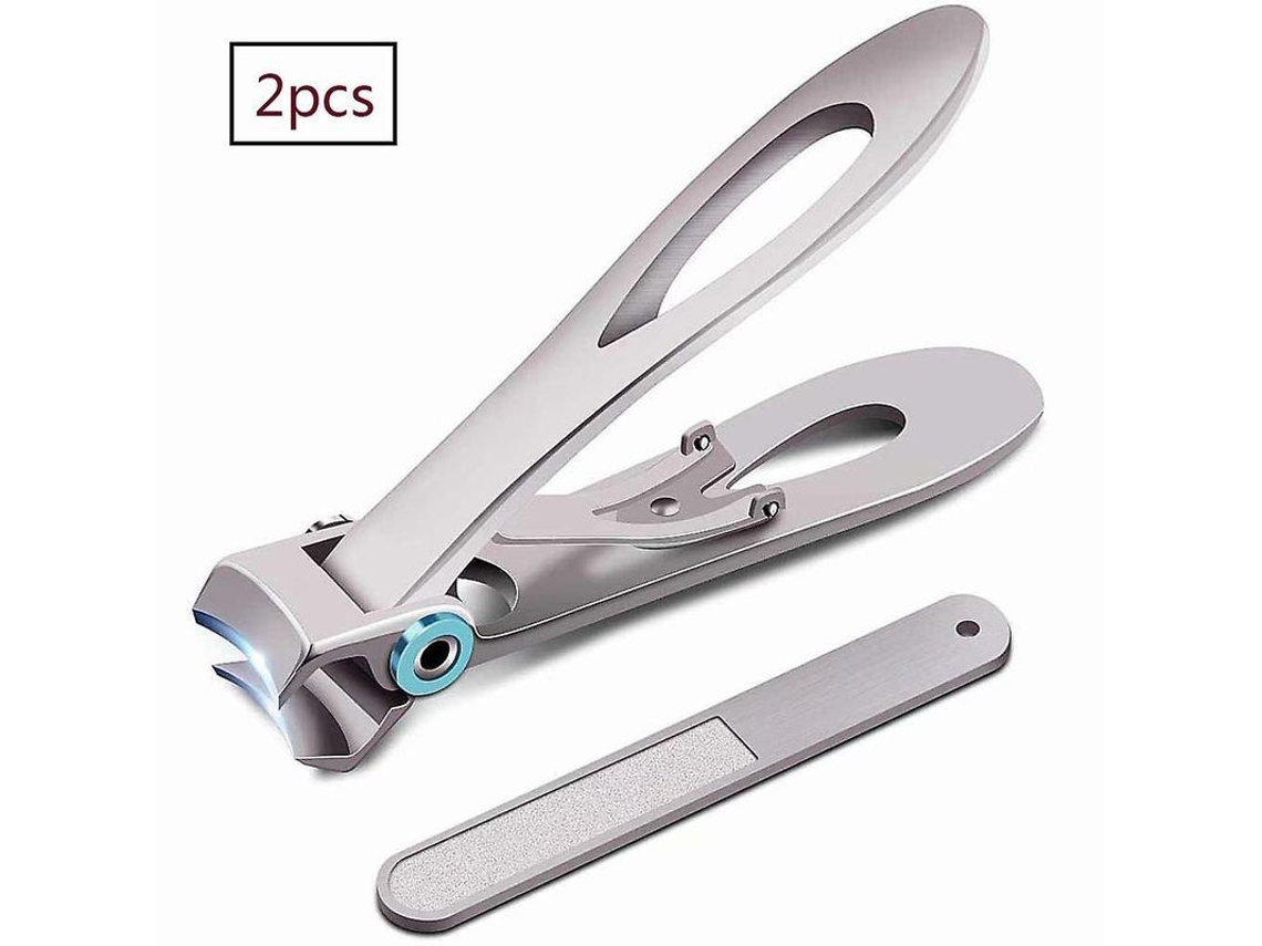 Tijeras De Uñas De Boca Ancha Para Uñas Gruesas, De Acero Inoxidable, Afiladas Y Con Lima De Uñas Incluida.