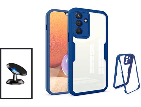 Kit Carcasa 360° Protección Frente y Verso + Soporte Magnético Samsung Galaxy M52 5G GIFT4ME Azul Oscuro