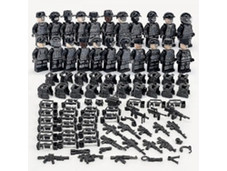 Figuras De Policía Swat En Miniatura De 22 Piezas, Color Negro, Juguete De Regalo Para Niños, Compatible Con Bloques De Construcción.