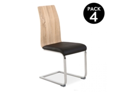 Pack 4 sillas de comedor Sensei Madera - Negro Sensei 50 x 97 x 39,5 cm