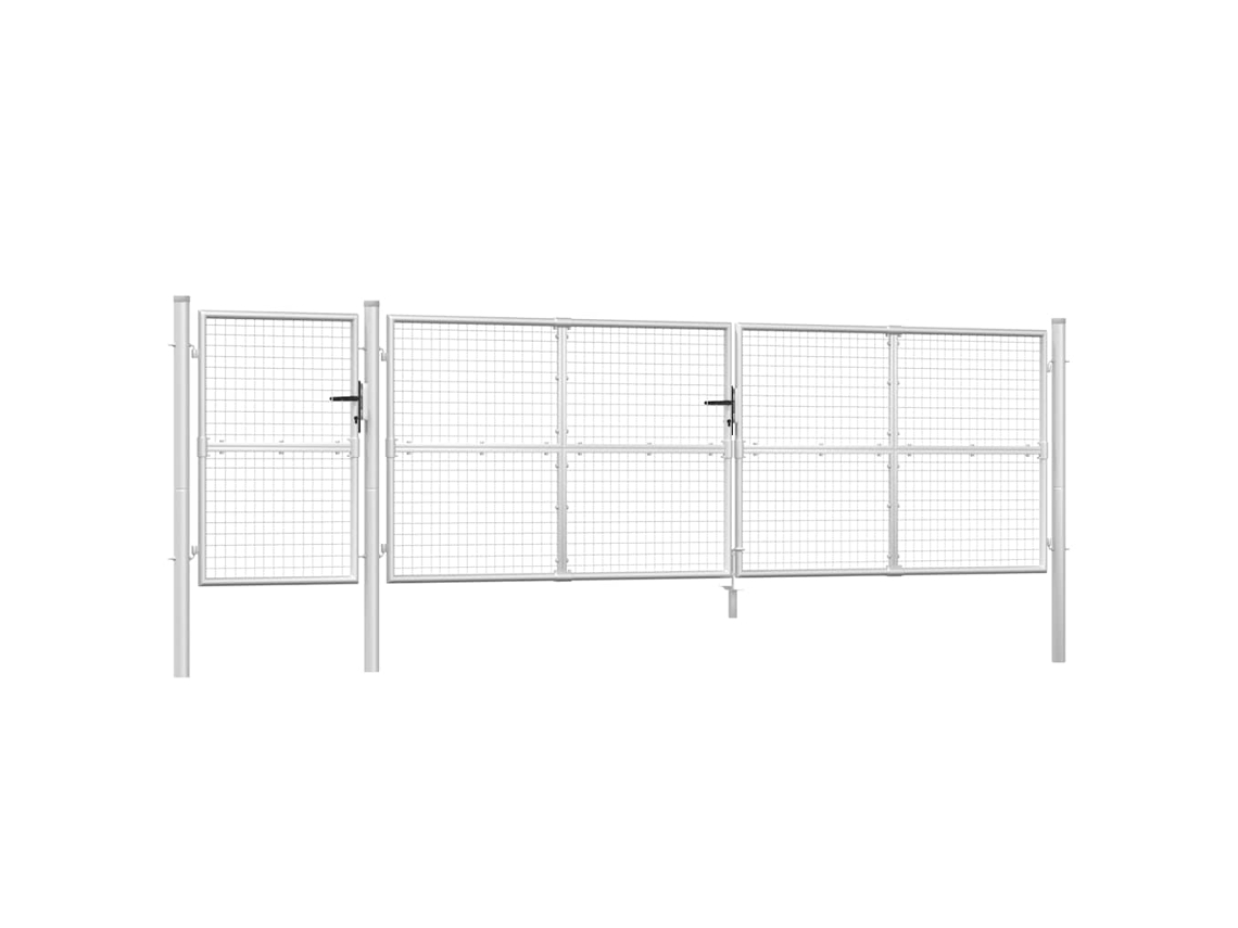 Maison Exclusive - Puerta De Jardín De Malla Plateada 500 X 125 Cm Acero Galvanizado