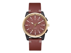 Elegante Reloj De Pulsera Analógico Informal Con Correa De Piel Sintética Marrón Claro.