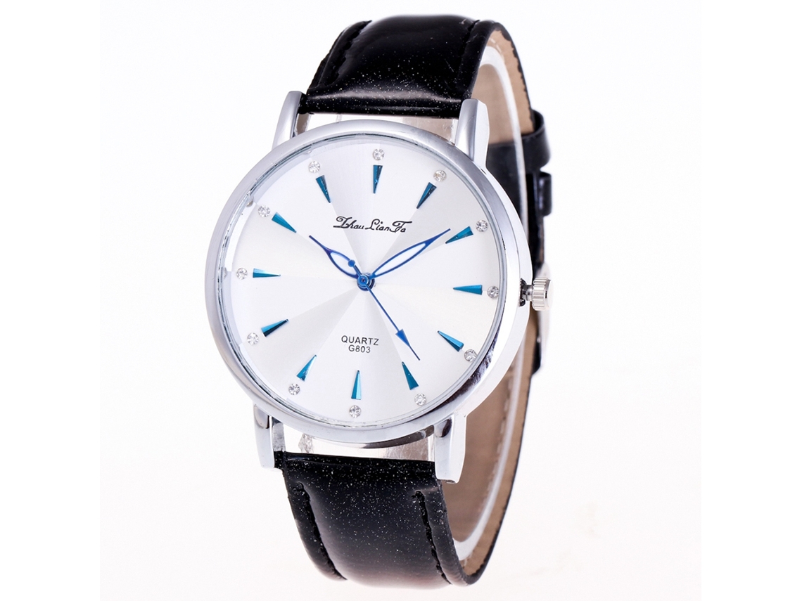 Reloj De Pulsera De Cuarzo Para Mujer Con Correa De Piel Sintética, Estilo Casual (negro)