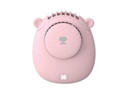 Ventilador de cuello portátil sin aspas, alimentado por USB, rosa, recargable.