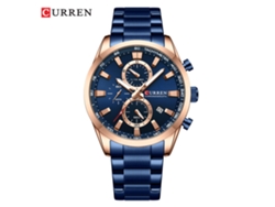 Reloj De Cuarzo Cronógrafo De Seis Manecillas Para Hombre (azul), De Acero Inoxidable, Con Calendario.
