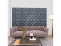 Paneles De Pared 3d 12 Unidades Gris Origami 3 M² 50x50 Cm