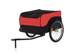 Remolque Carga Bicicleta Transporte Con Enganche Rojo Negro