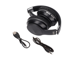 Auriculares Inalámbricos Bluetooth Plegables Multifuncionales Elb4 Para Deportes Y Videojuegos - Negro Y Plata