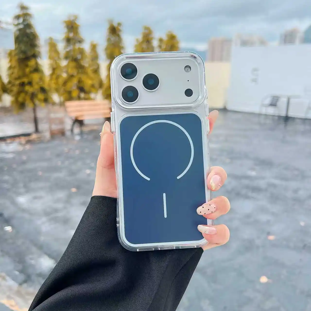 (iphone 17 Pro, Azul) Funda Magnética Mate Transparente A Prueba De Golpes Para Teléfono, Compatible Con Carga Inalámbrica Magsafe