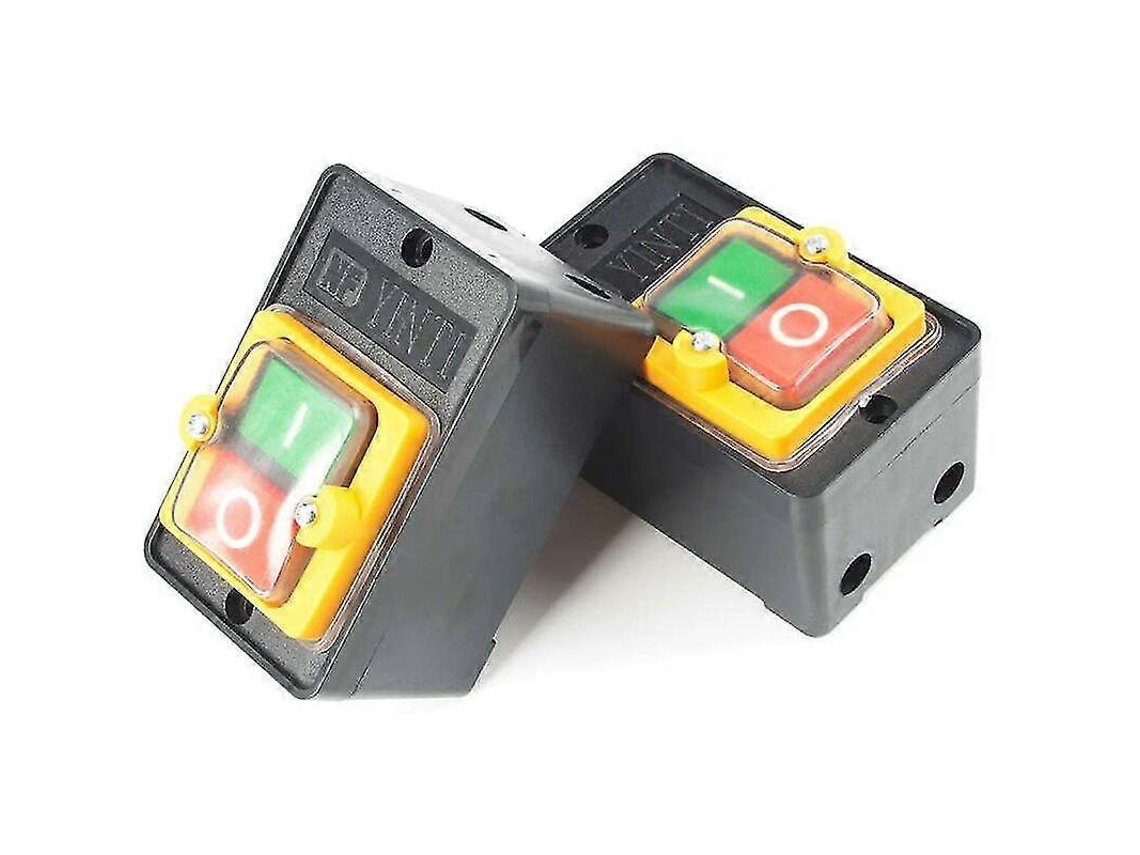 2 Interruptores De Botón Impermeables Para Control On/off 10a 220v 380v Para Maquinaria Y Textil